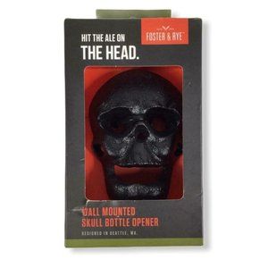 Wall Mounted Black Skull Bottle Opener
